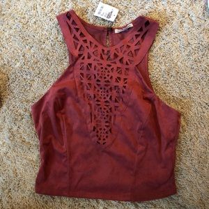 velvet maroon crop tank top-small NEVER WORN W TAG